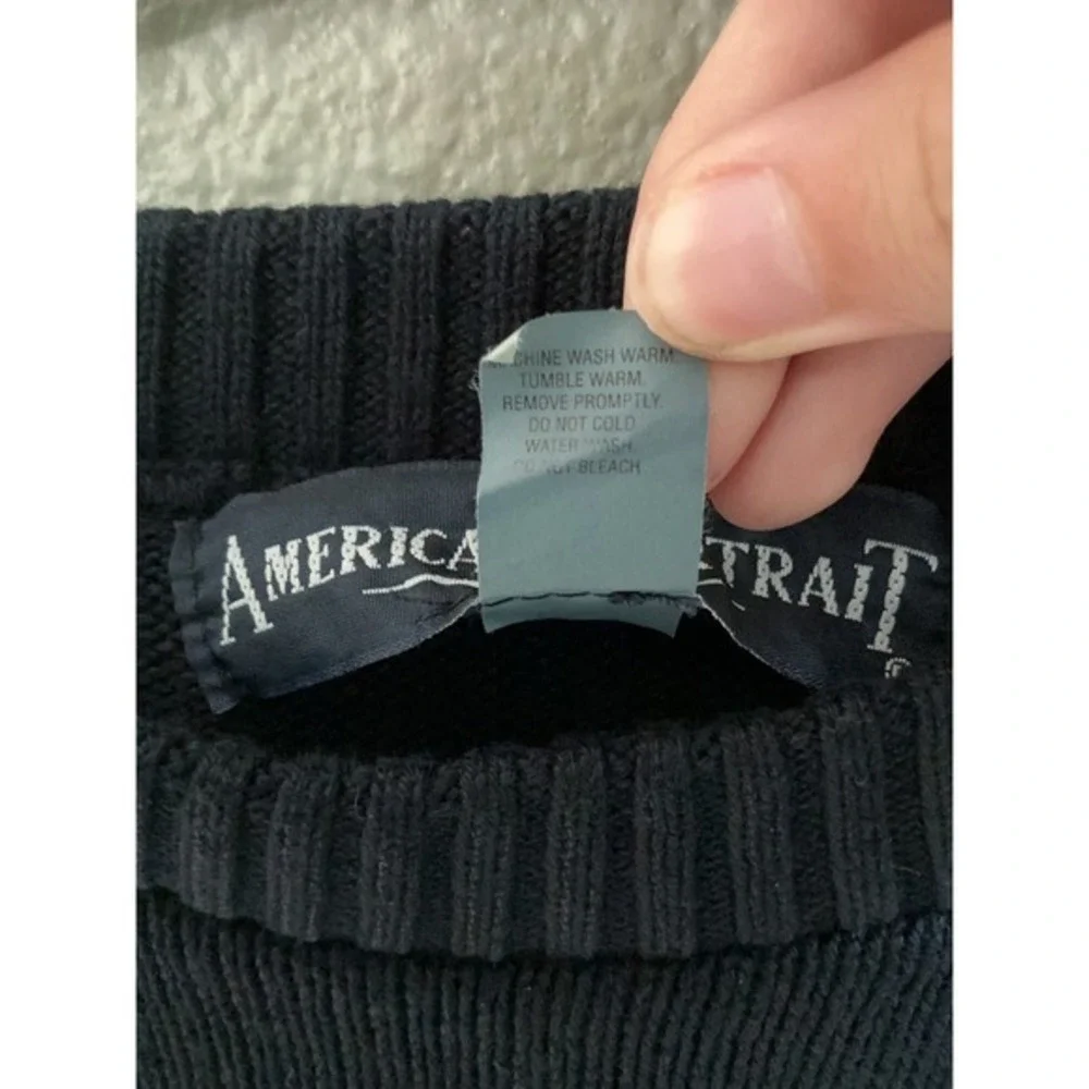 American Portrait Princess Cruises Navy Blue Cotton Knit Sweater Mens XL USA - Picture 4 of 4